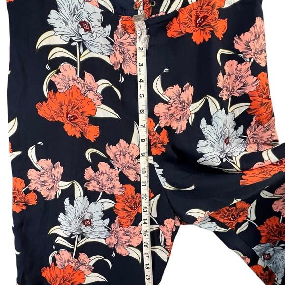 Gypsies & Moondust Jumpsuit XL Navy Blue Floral Lace Up Wide Leg Boho Resort NEW - Picture 9 of 16